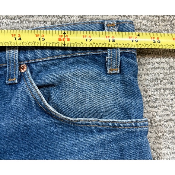 VINTAGE Levi's 550 Jeans 40x30 Blue Denim Tapered Orange Tag 90s USA Batwing Tag - Picture 10 of 12